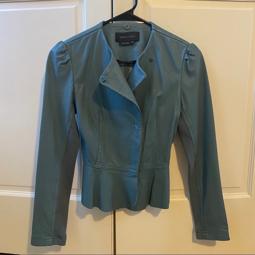 BCBGMaxAzria Fitted Leather Jacket - Gorgeous Color NWOT
